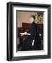 At the Piano-Julian Alden Weir-Framed Giclee Print