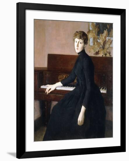 At the Piano-Julian Alden Weir-Framed Giclee Print