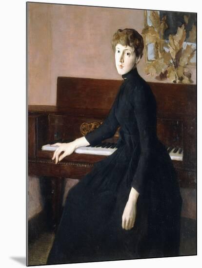 At the Piano-Julian Alden Weir-Mounted Giclee Print