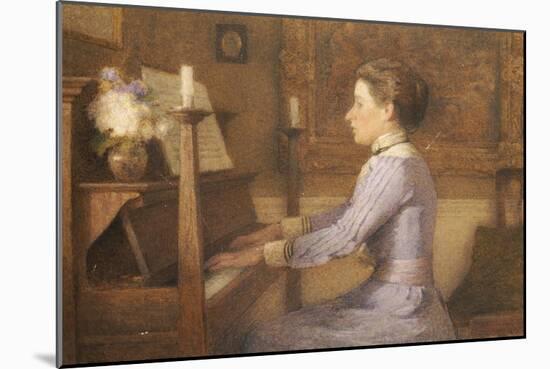 At the Piano-H.e. Jones-Mounted Giclee Print