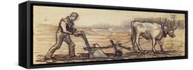 At the Plough, from a Series of Four Drawings Representing the Four Seasons-Vincent van Gogh-Framed Stretched Canvas
