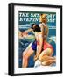 "At the Pool," Saturday Evening Post Cover, August 28, 1937-John LaGatta-Framed Giclee Print