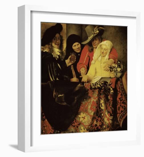 At the Procuress-Johannes Vermeer-Framed Giclee Print