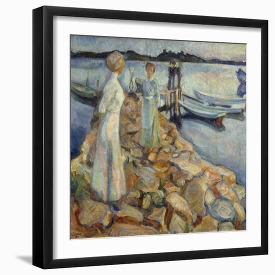 At the quay, Larkollen, 1911-Christian Krohg-Framed Giclee Print