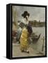 At the Quayside-Emile-auguste Pinchart-Framed Stretched Canvas