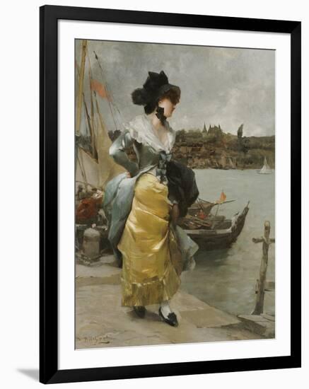 At the Quayside-Emile-auguste Pinchart-Framed Giclee Print