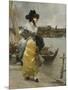 At the Quayside-Emile-auguste Pinchart-Mounted Giclee Print