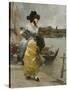 At the Quayside-Emile-auguste Pinchart-Stretched Canvas