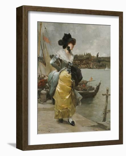 At the Quayside-Emile-auguste Pinchart-Framed Giclee Print