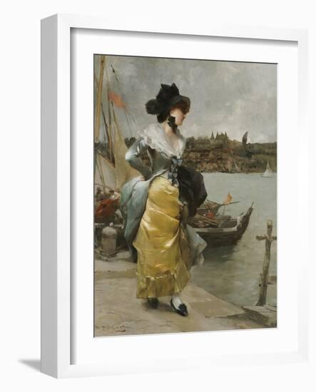 At the Quayside-Emile-auguste Pinchart-Framed Giclee Print