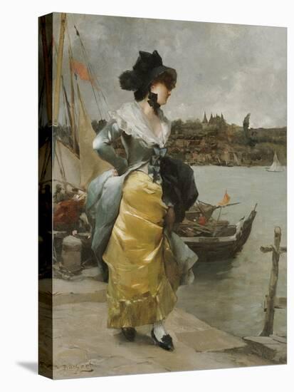 At the Quayside-Emile-auguste Pinchart-Stretched Canvas