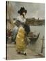At the Quayside-Emile-auguste Pinchart-Stretched Canvas