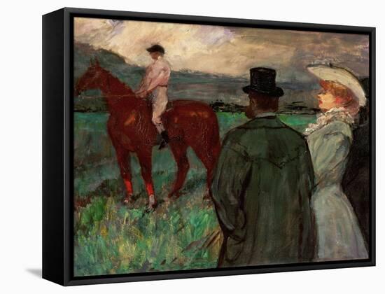 At the Race, 1899-Henri de Toulouse-Lautrec-Framed Stretched Canvas