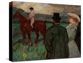 At the Race Tracks, 1899-Henri de Toulouse-Lautrec-Stretched Canvas