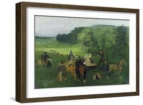 At the Racecourse, 1860-62-Edgar Degas-Framed Giclee Print