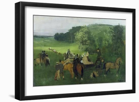 At the Racecourse, 1860-62-Edgar Degas-Framed Giclee Print