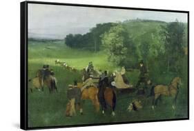 At the Racecourse, 1860-62-Edgar Degas-Framed Stretched Canvas