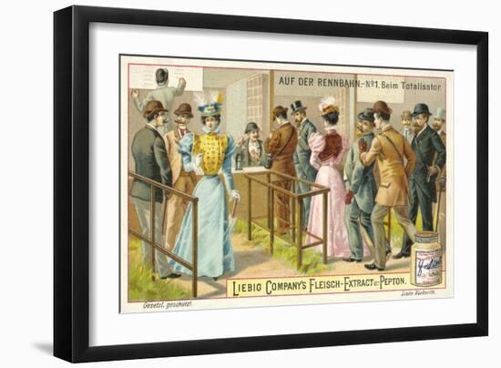 At the Racecourse: Betting-null-Framed Premium Giclee Print