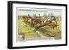 At the Racecourse: over the Last Fence-null-Framed Giclee Print