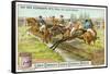 At the Racecourse: over the Last Fence-null-Framed Stretched Canvas