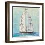 At the Regatta III Sail Sq-Courtney Prahl-Framed Art Print