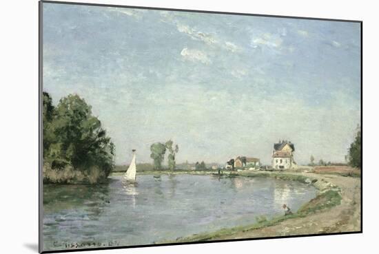 At the River's Edge, 1871-Camille Pissarro-Mounted Giclee Print