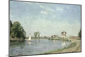 At the River's Edge, 1871-Camille Pissarro-Mounted Giclee Print
