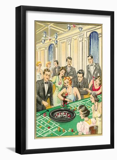 At the Roulette Table-null-Framed Art Print