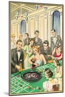 At the Roulette Table-null-Mounted Art Print