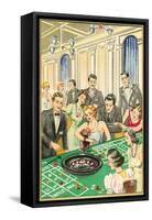 At the Roulette Table-null-Framed Stretched Canvas