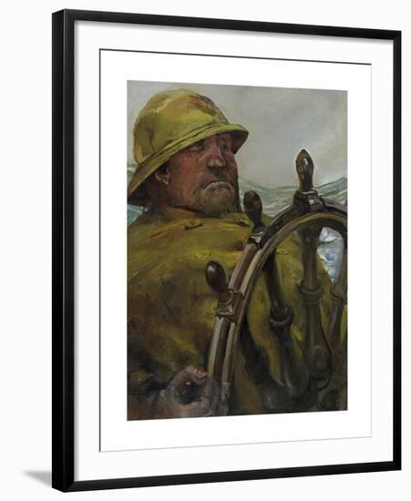 At the Rudder-Christian Krohg-Framed Premium Giclee Print