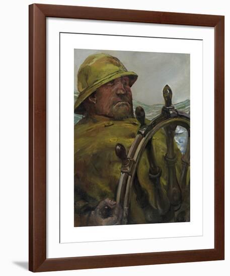 At the Rudder-Christian Krohg-Framed Premium Giclee Print