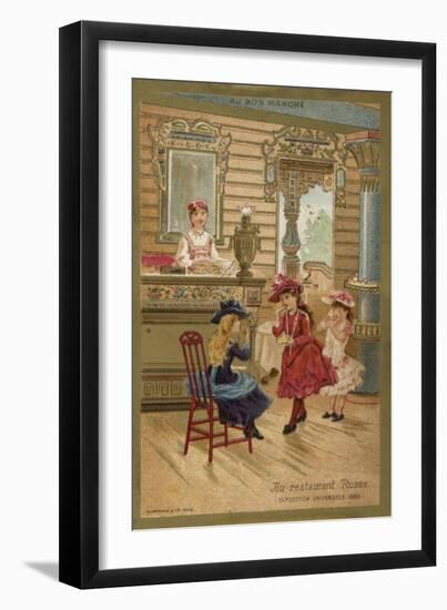 At the Russian Restaurant, Exposition Universelle, Paris, 1889-null-Framed Giclee Print