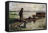 At the Seashore, 19th or Early 20th Century-Jozef Israels-Framed Stretched Canvas