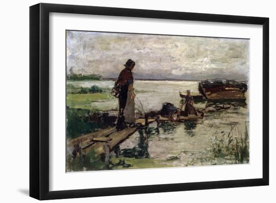 At the Seashore, 19th or Early 20th Century-Jozef Israels-Framed Giclee Print