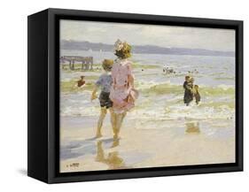 At the Seashore-Edward Henry Potthast-Framed Stretched Canvas