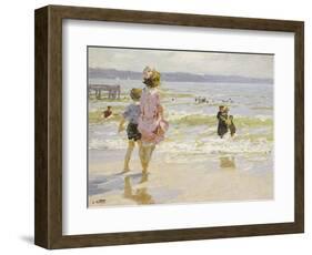 At the Seashore-Potthast-Framed Giclee Print