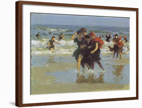 At The Seaside-Edward Henry Potthast-Framed Art Print