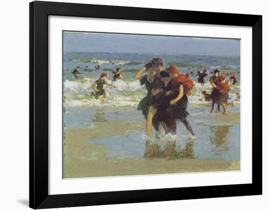 At The Seaside-Edward Henry Potthast-Framed Art Print