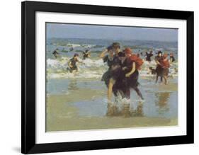 At The Seaside-Edward Henry Potthast-Framed Art Print