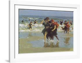 At The Seaside-Edward Henry Potthast-Framed Art Print