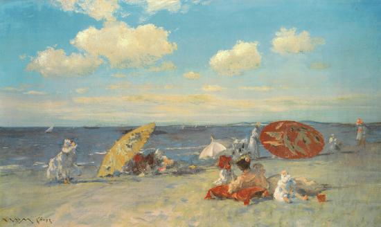 At The Seaside-William Merritt Chase-Framed Textured Art