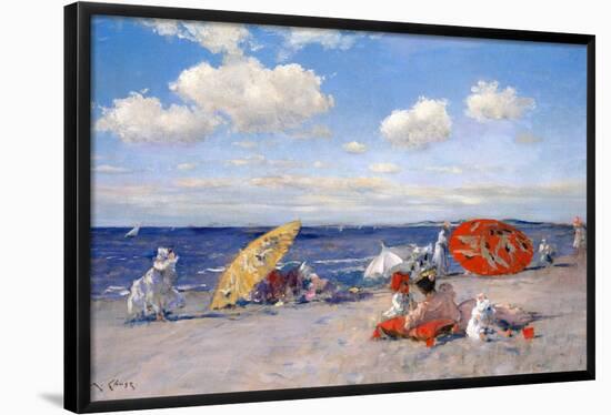 At the Seaside.-William Merritt Chase-Framed Poster