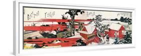 At the Shore of the Sumida River-Katsushika Hokusai-Framed Premium Giclee Print