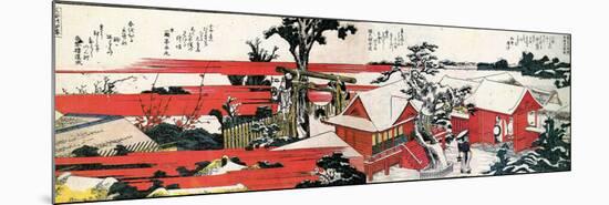 At the Shore of the Sumida River-Katsushika Hokusai-Mounted Premium Giclee Print