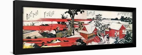 At the Shore of the Sumida River-Katsushika Hokusai-Framed Giclee Print