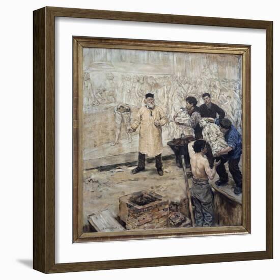 At the Skater. Oil Painting on Canvas by Jean Francois Raffaelli (1850-1924), the Founder Eugene Go-Jean Francois Raffaelli-Framed Giclee Print