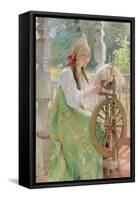 At the Spinning-Wheel-Konstantin Egorovich Makovsky-Framed Stretched Canvas