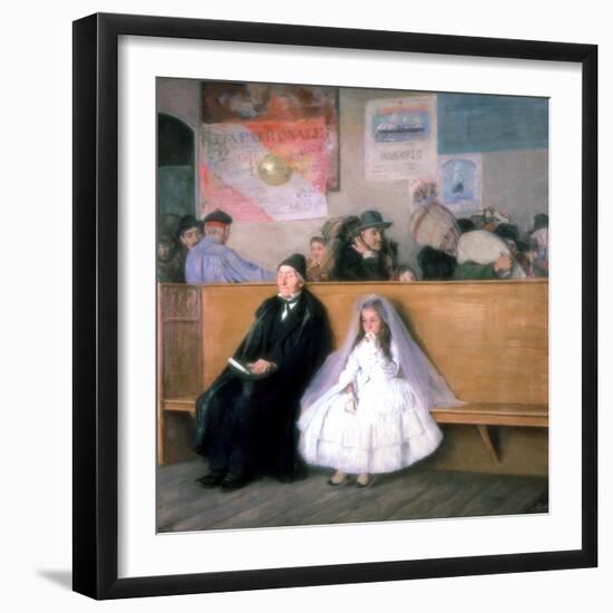 At the Station, C1870-1900-Giuseppe Ricci-Framed Giclee Print