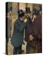 At the Stock Exchange, circa 1878-79-Edgar Degas-Stretched Canvas